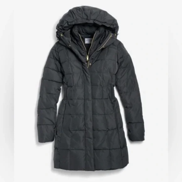 Cole Haan Signature Black Hooded Coat - Picture 2 of 12